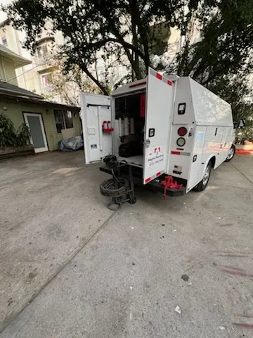 Magnet Plumbing service vehicle on-site for Slab Leak Repair in East Bay Park